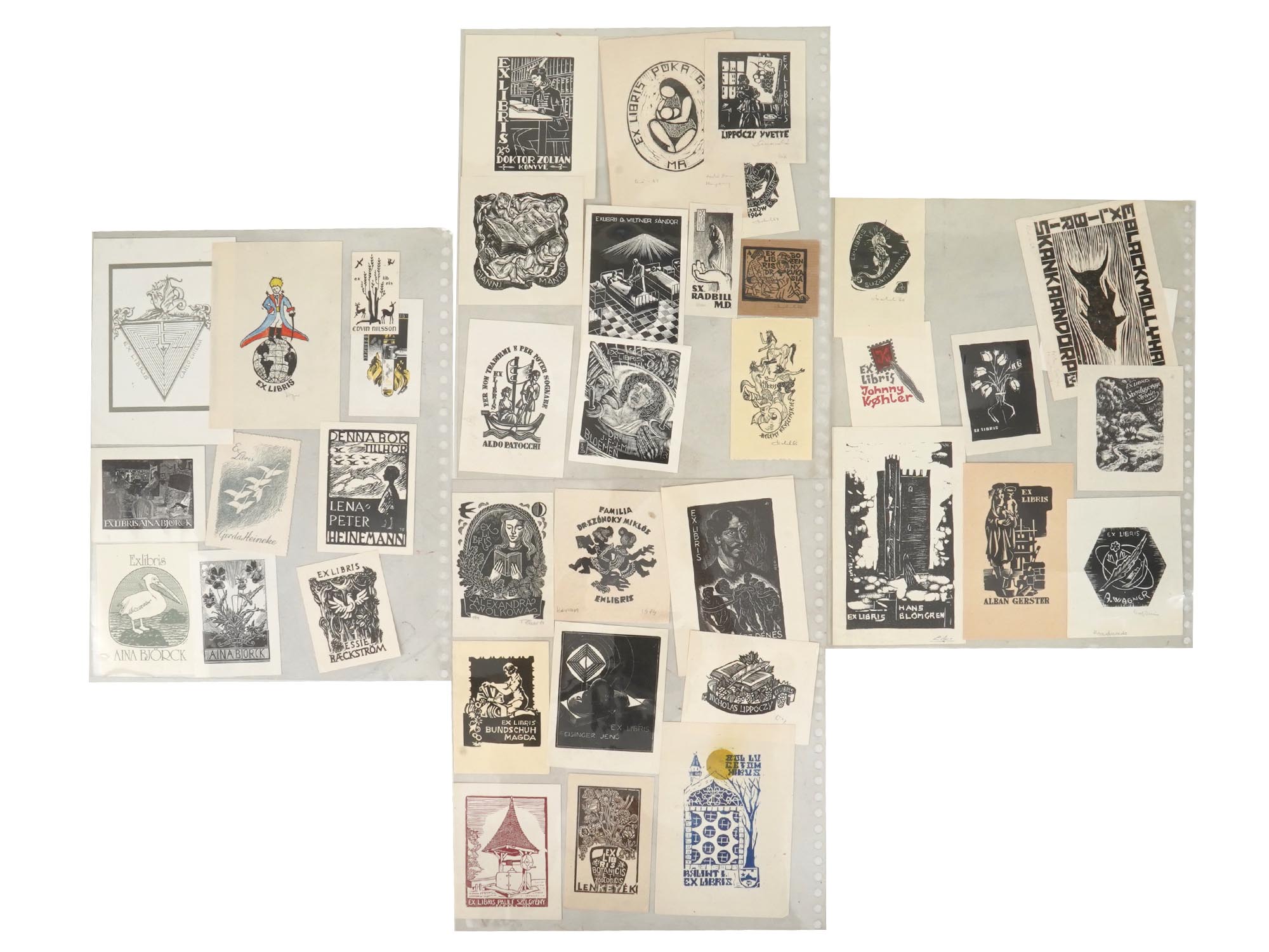 MIDCENTURY EUROPEAN BOOK PLATE COLLECTION, 39 PCS PIC-0